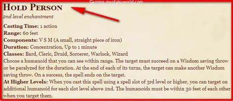 hold person 5e|Hold Person 5e [DnD Spell Guide: Uses, Rules, Tips].